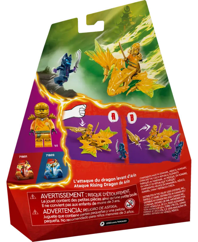 Box Rückansicht: LEGO Ninjago 71803 Arins Drachengleiter