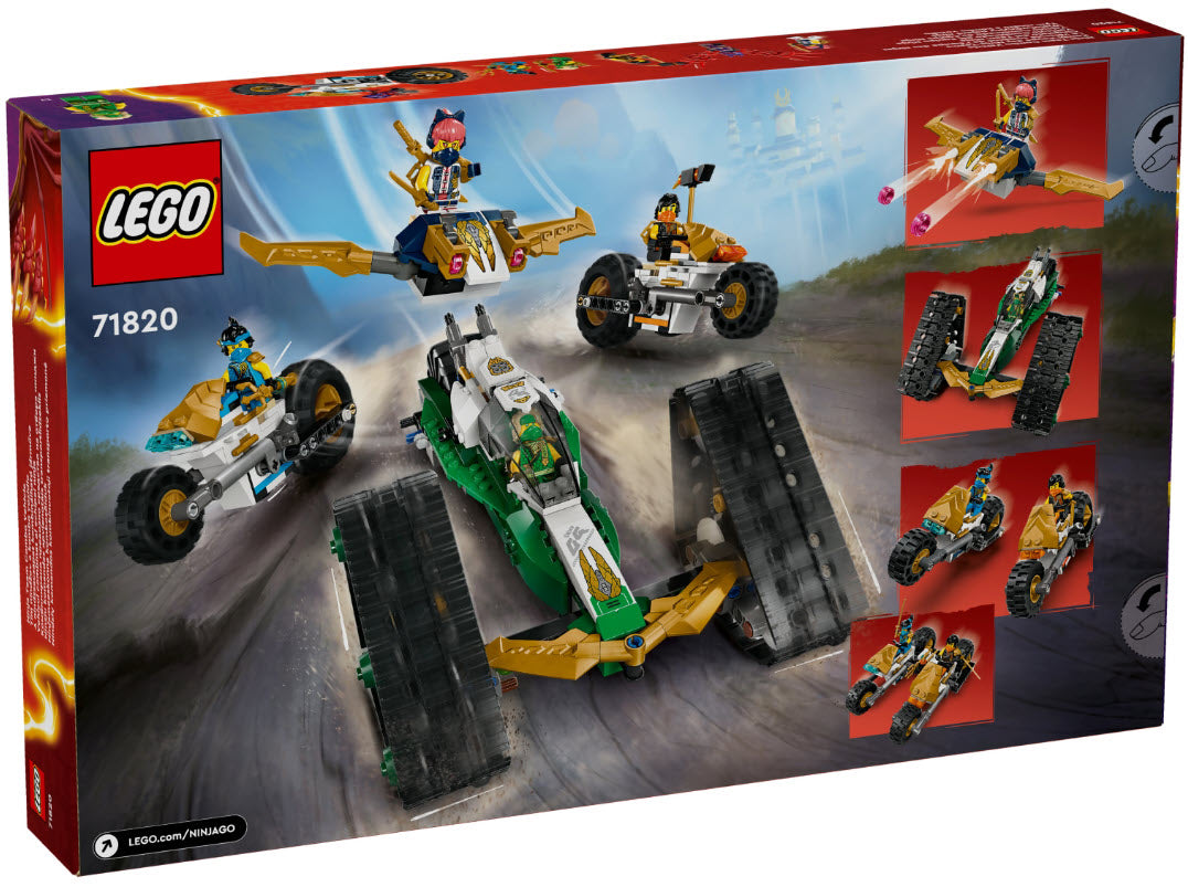 Box Rückseite: LEGO Ninjago 71820 Kombi-Raupe des Ninja-Teams