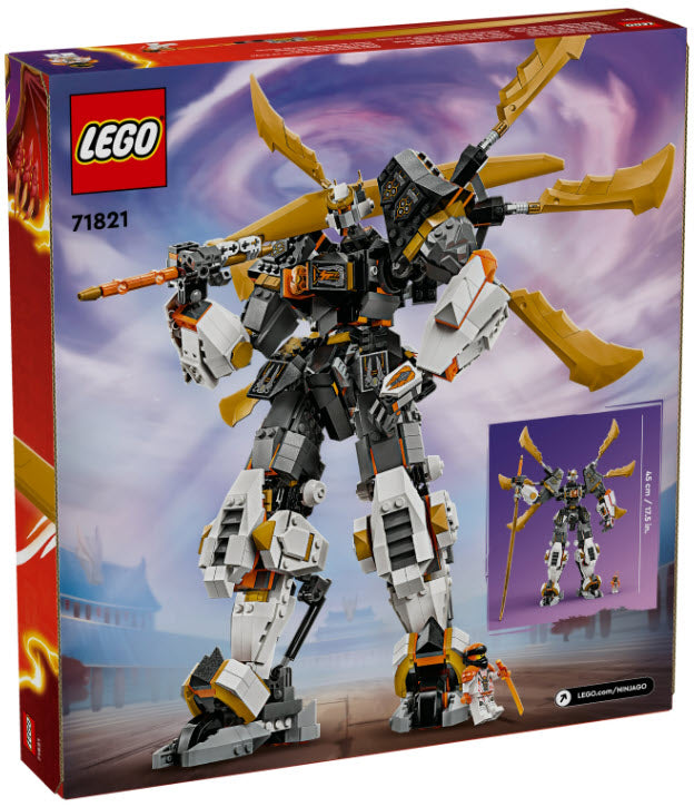 Box Rückseite: LEGO Ninjago 71821 Coles Titandrachen-Mech