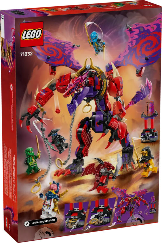 Box Rückseite: LEGO Ninjago 71832 Chaosdrache Donnerzahn