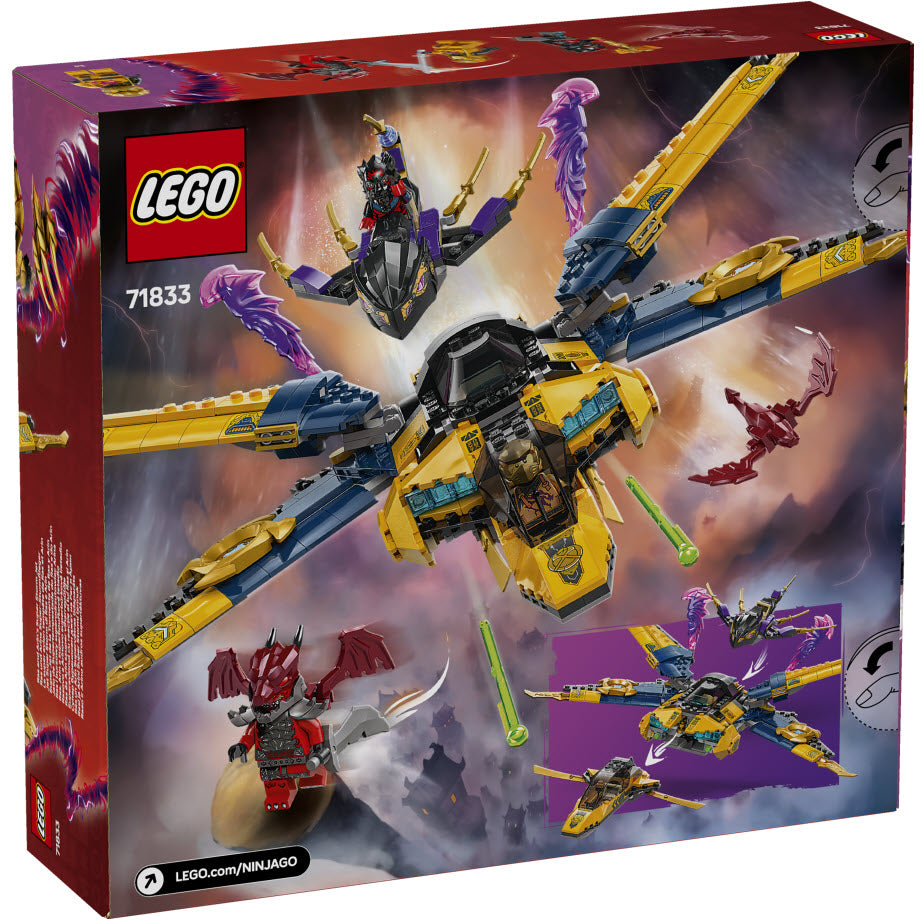 Box Rückseite: LEGO Ninjago 71833 Ras und Arins Super-Sturmflieger