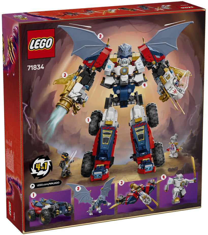 Box Rückseite: LEGO Ninjago 71834 Zanes Ultra-Kombi-Mech