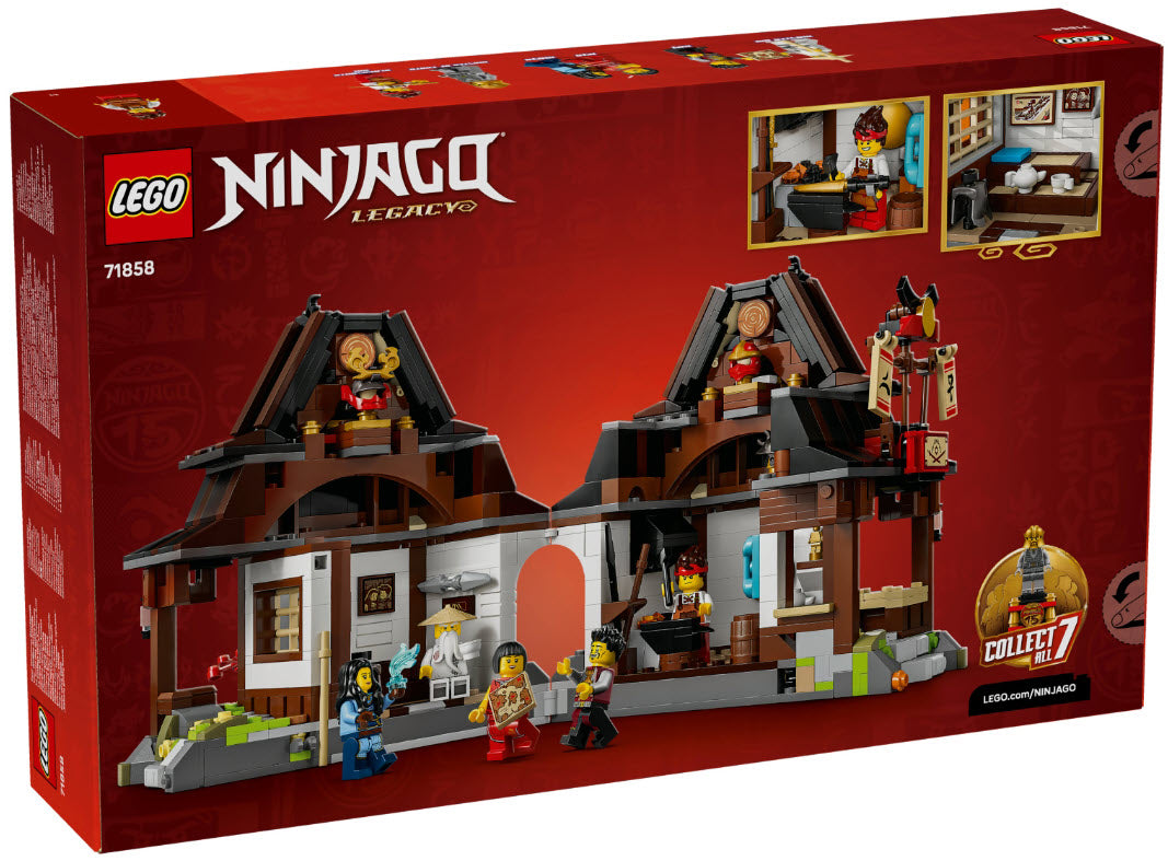 Box Rückseite: LEGO Ninjago 71858 15-jähriges Jubiläum der Vier-Waffen-Schmiede