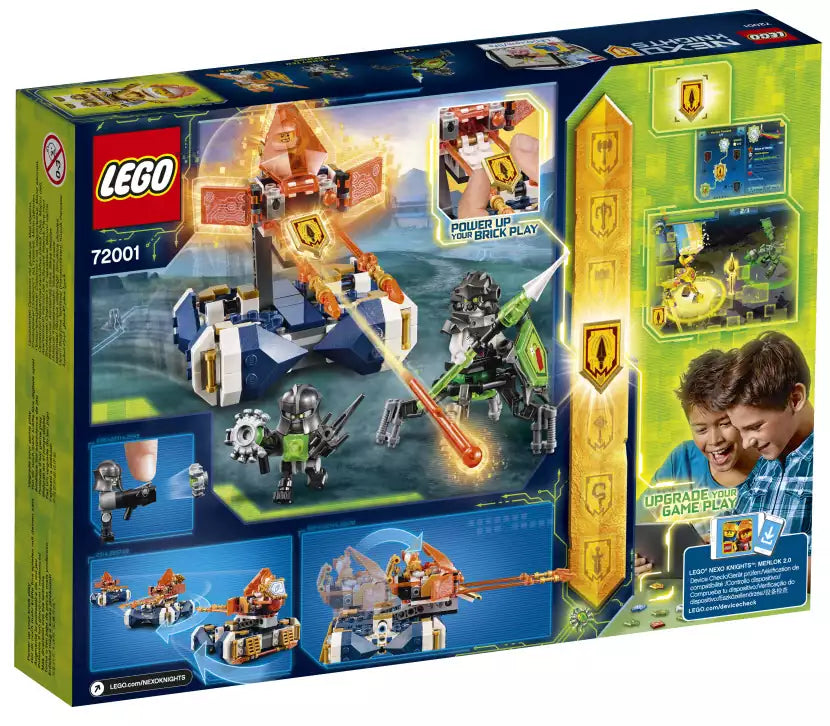 Box Rückansicht: LEGO Nexo Knights 72001 Lances schwebender Cruiser