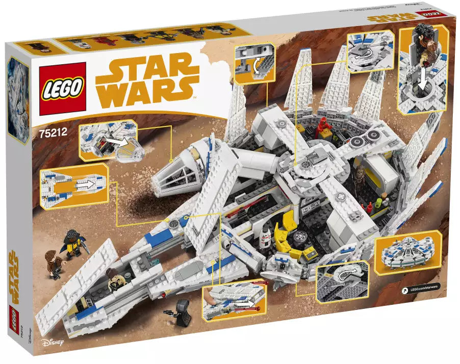 Box Rückansicht: LEGO Star Wars 75212 Kessel Run Millennium Falcon