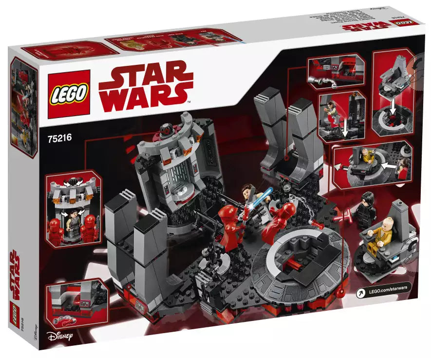 Box Rückansicht: LEGO Star Wars 75216 Snokes Thronsaal