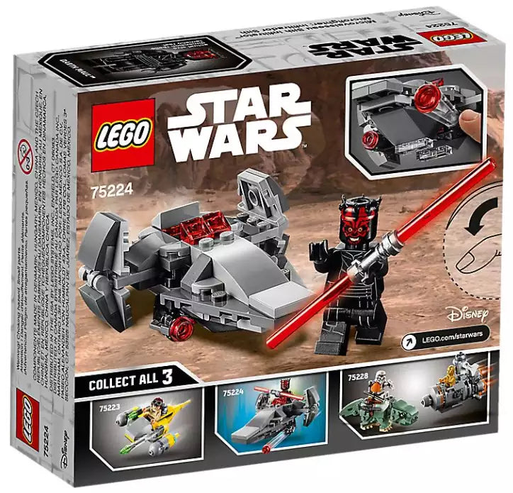 Box Rückseite: LEGO Star Wars 75224 Sith Infiltrator Microfighter