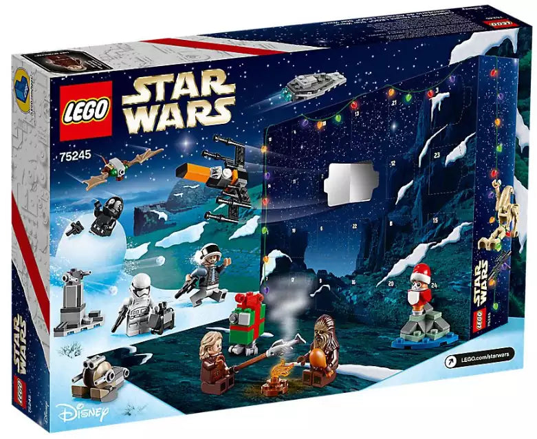 Box Rückansicht: LEGO Star Wars 75245 Adventskalender 2019