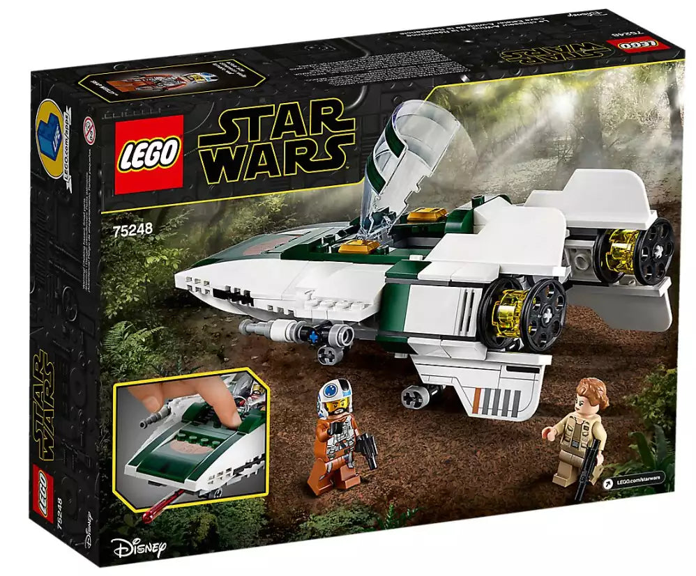 Box Rückseite: LEGO Star Wars 75248 Widerstands A-Wing Starfighter