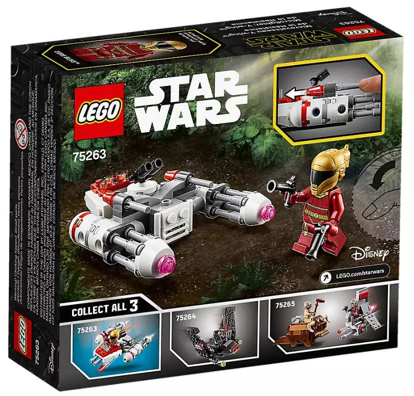Box Rückansicht: LEGO Star Wars 75263 Widerstands Y-Wing Microfighter