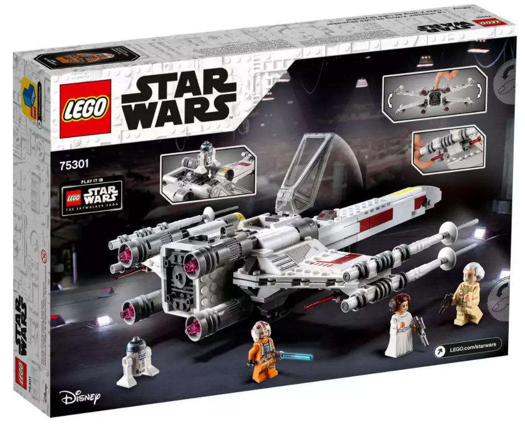 Box Rückansicht: LEGO Star Wars 75301 Luke Skywalkers X-Wing Fighter