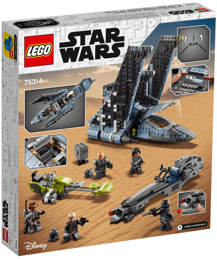 Box Rückansicht: LEGO Star Wars 75314 Angriffsshuttle aus The Bad Batch