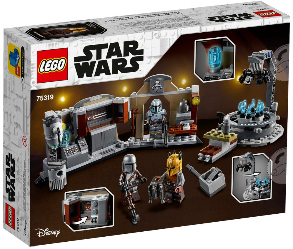 Box Rückansicht: LEGO Star Wars 75319 Die mandalorianische Schmiede der Waffenschmiedin