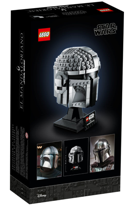 Box Rückansicht: LEGO Star Wars 75328 Mandalorianer Helm