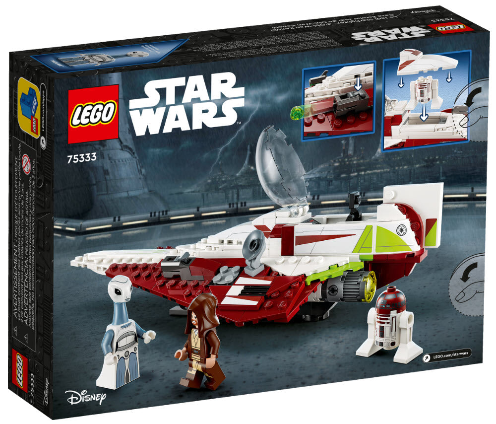 Box Rückseite: LEGO Star Wars 75333 Obi-Wan Kenobis Jedi Starfighter