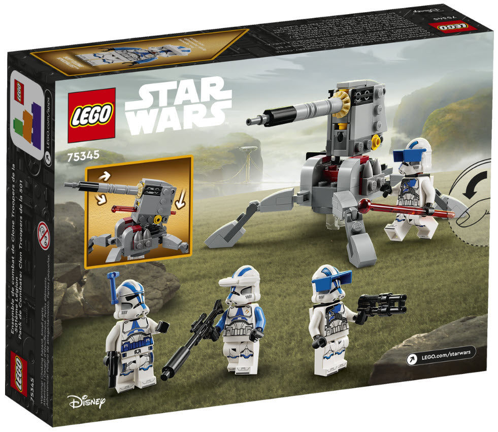 Box Rückansicht: LEGO Star Wars 75345 501st Clone Troopers Battle Pack