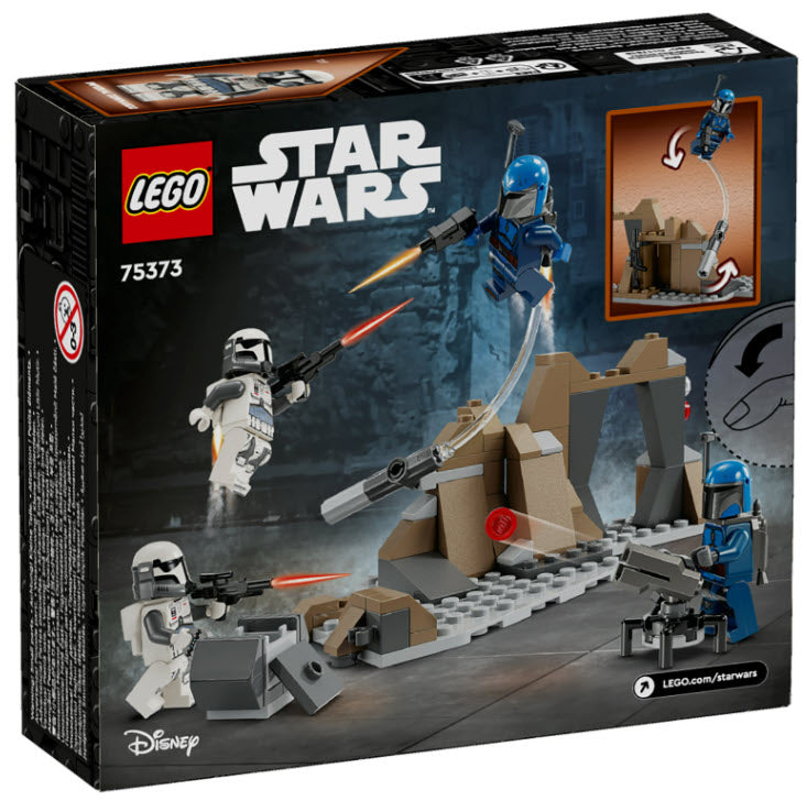 Box Rückansicht: LEGO Star War 75373 Hinterhalt auf Mandalore Battle Pack