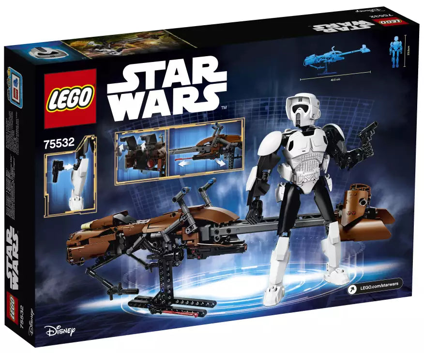 Box Rückansicht: LEGO Star Wars 75532 Scout Trooper & Speeder Bike