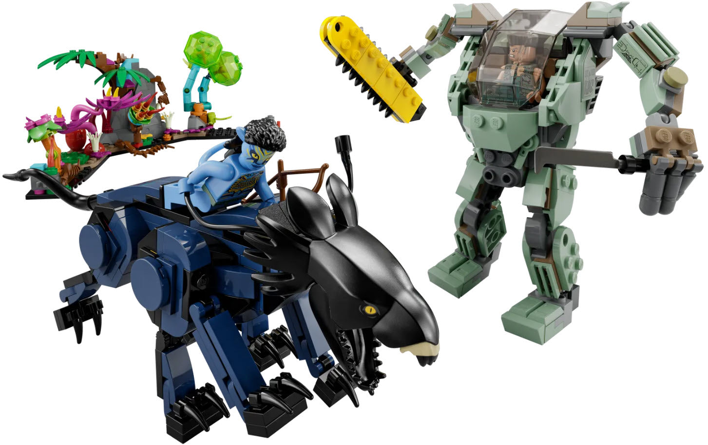 Inhalt: LEGO Avatar 75571 Neytiri und Thanator vs. Quaritch im MPA