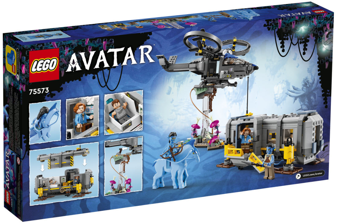 Box Rückseite: LEGO Avatar 75573 Schwebende Berge: Site 26 und RDA Samson
