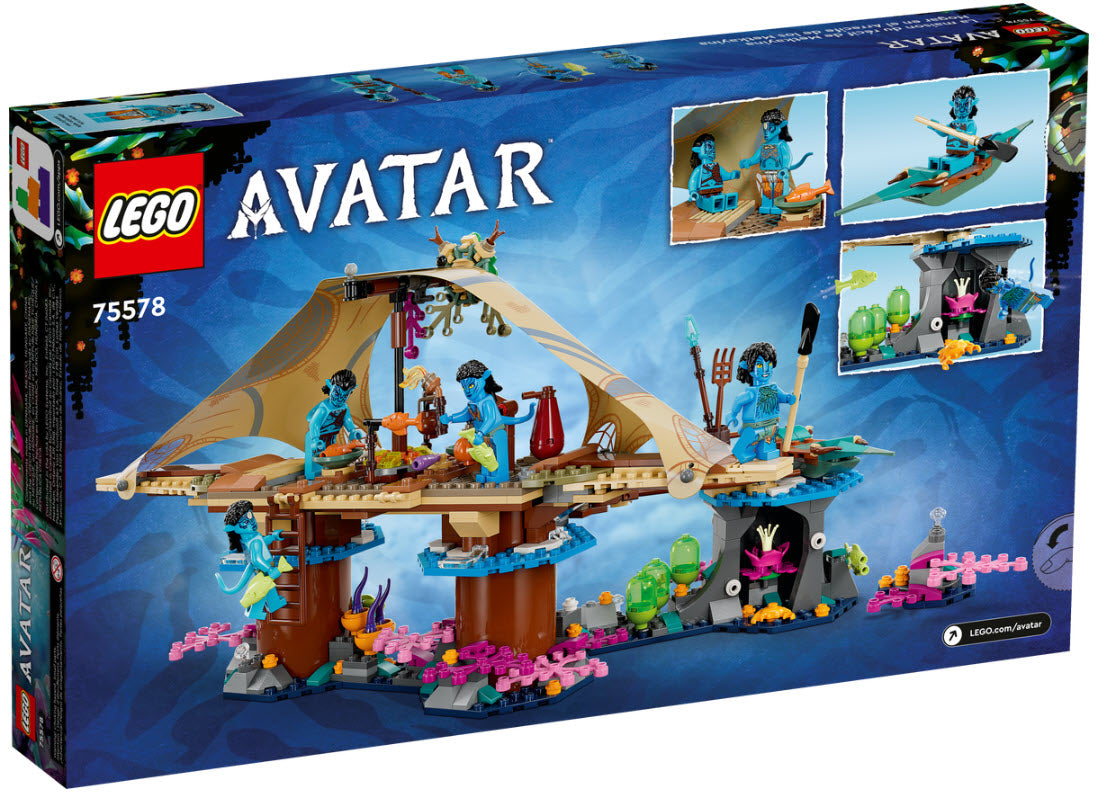 Box Rückseite: LEGO Avatar 75578 Das Riff der Metkayina