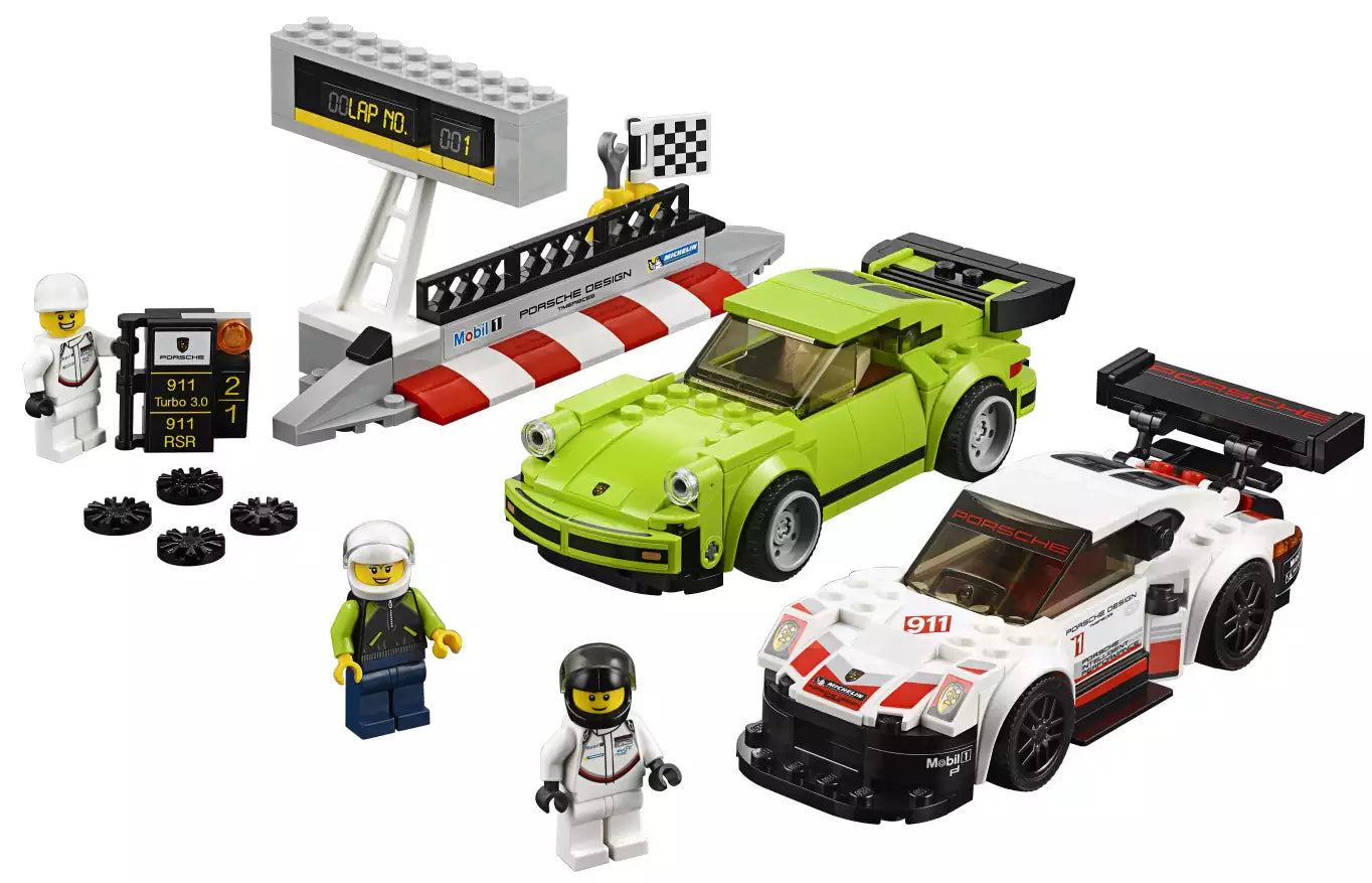 Inhalt: LEGO Speed Champions 75888 Porsche 911 RSR und 911 Turbo 3.0
