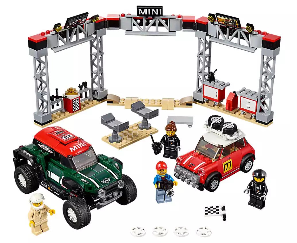 Inhalt: LEGO Speed Champions 75894 Rallyeauto 1967 Mini Cooper S und Buggy 2018 Mini John Cooper