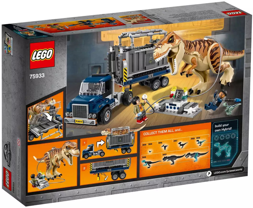 Box Rückansicht: LEGO Jurassic World 75933 T. rex Transport