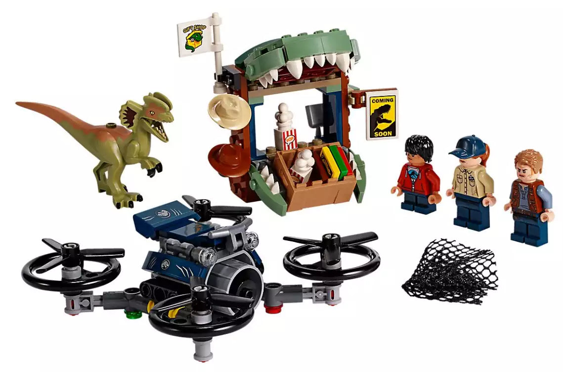 Inhalt: LEGO Jurassic World 75934 Dilophosaurus auf der Flucht