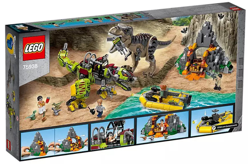 Box Rückansicht: LEGO Jurassic World 75938 T. Rex vs. Dino-Mech