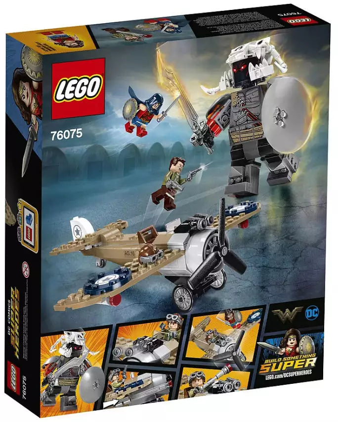 Box Rückansicht: LEGO Super Heroes 76075 Wonder Woman im Action-Getümmel