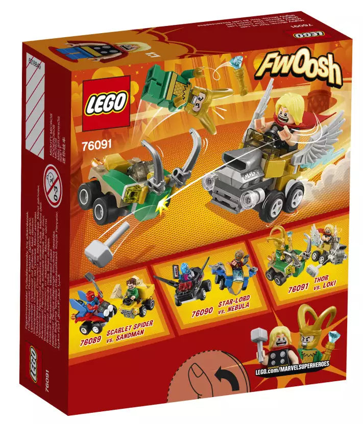 Box Rückseite: LEGO Super Heroes 76091 Thor vs. Loki