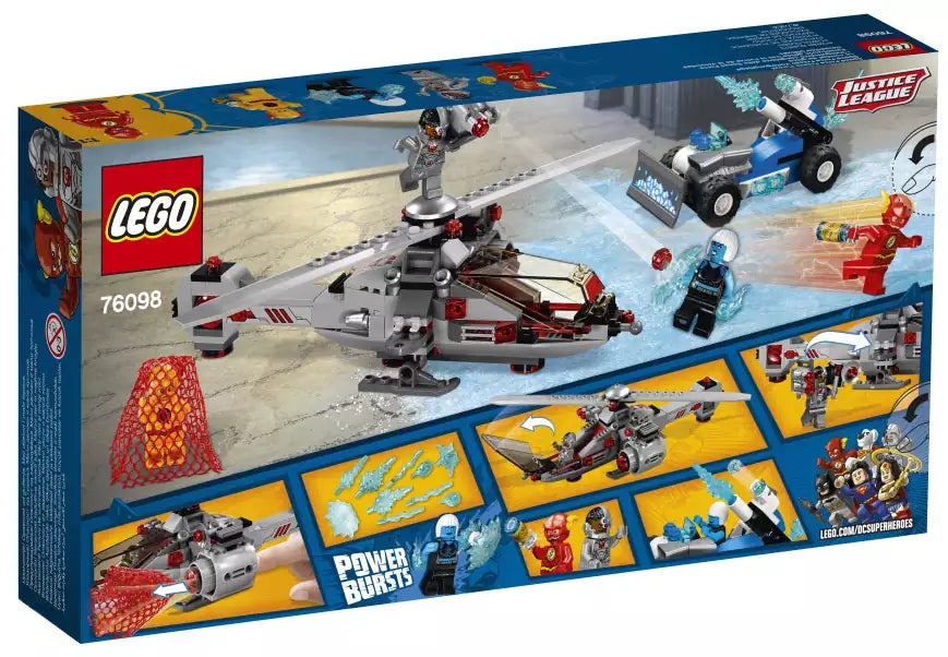 Box Rückseite: LEGO Super Heroes 76098 Speed Force Freeze Verfolgungsjagd