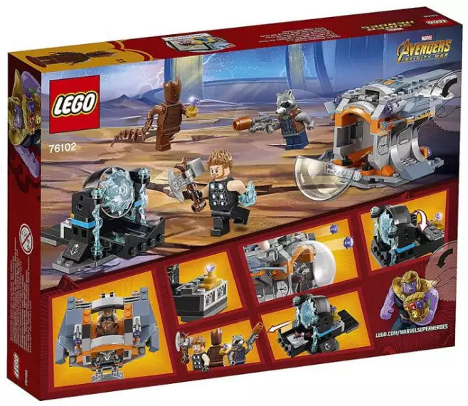 Box Rückseite: LEGO Super Heroes 76102 Thors Stormbreaker Axt