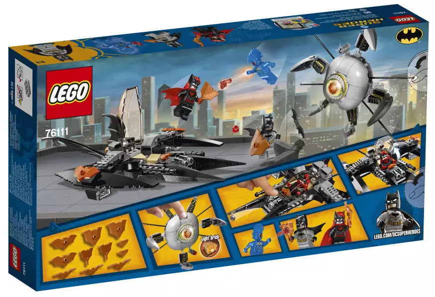Box Rückansicht: LEGO Super Heroes 76111 Batman: Brother Eye Gefangennahme