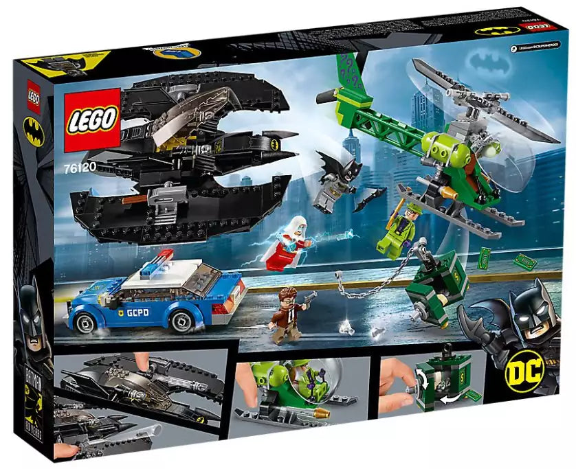 Box Rückansicht: LEGO Super Heroes 76120 Batman: Batwing und der Riddler-Überfall