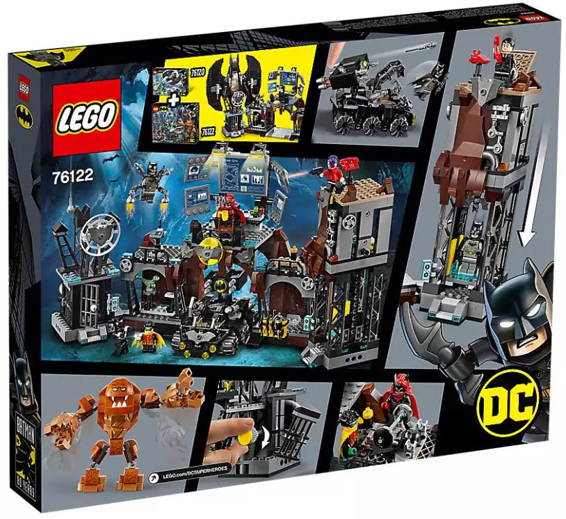 Box Rückansicht: LEGO Super Heroes 76122 Clayface Invasion in die Bathöhle