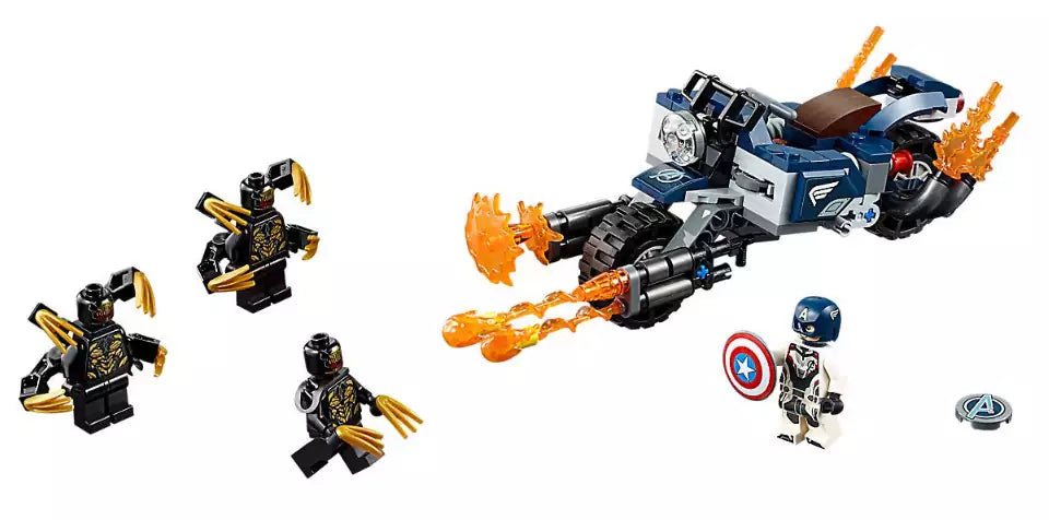 Inhalt: LEGO Super Heroes 76123 Captain America: Outrider-Attacke