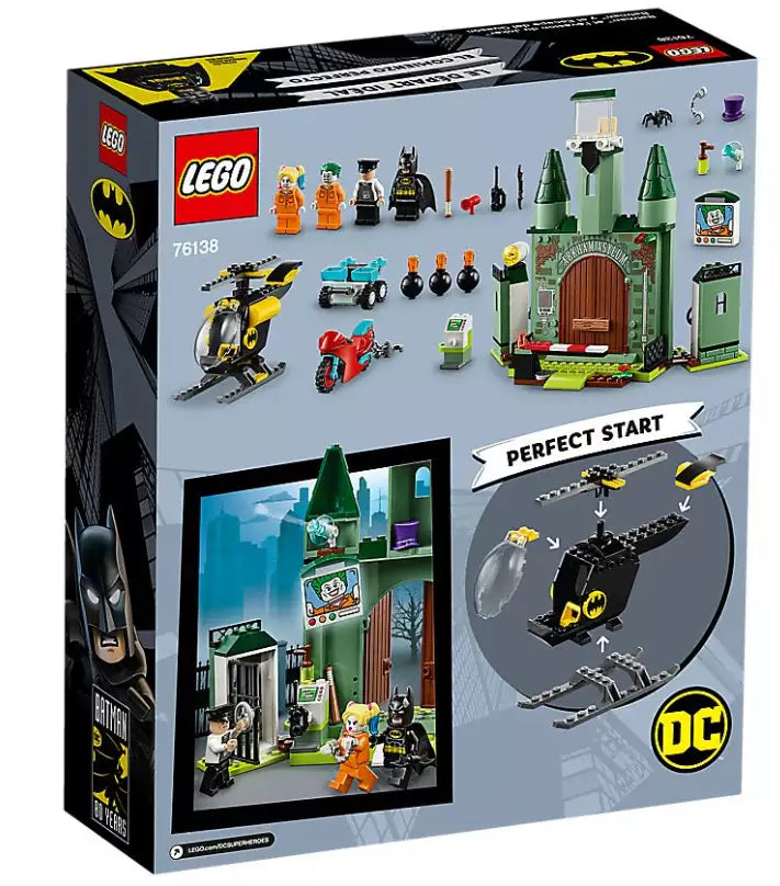 Box Rückansicht: LEGO Super Heroes 76138 Joker auf der Flucht und Batman