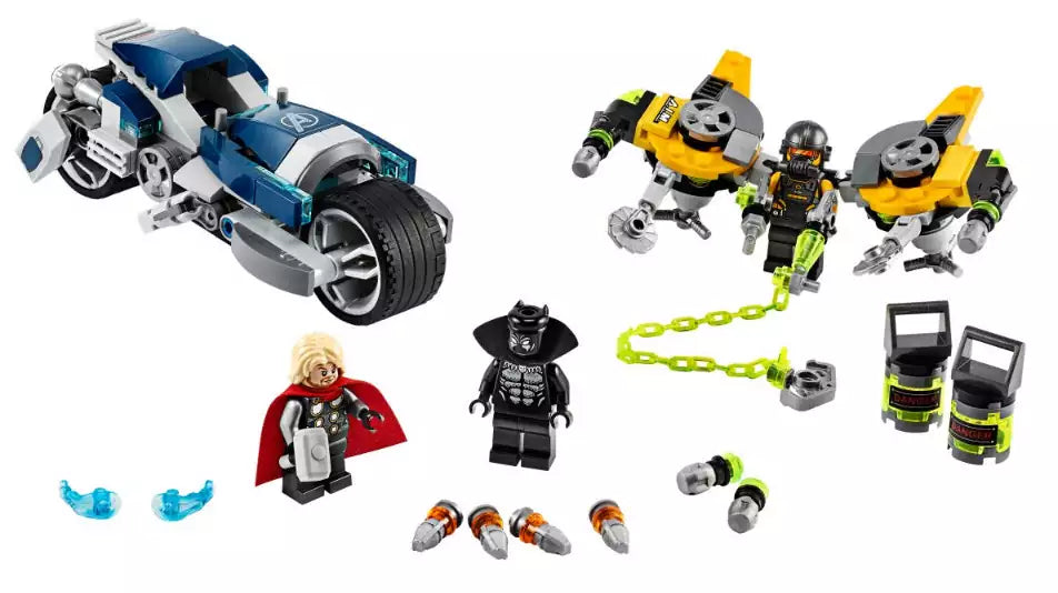 Inhalt: LEGO Super Heroes 76142 Avengers Speeder-Bike Attacke