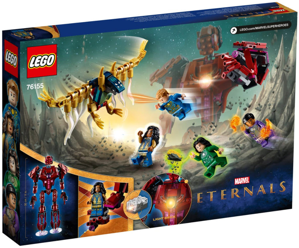Box Rückansicht: LEGO Super Heroes 76155 The Eternals: In Arishems Schatten