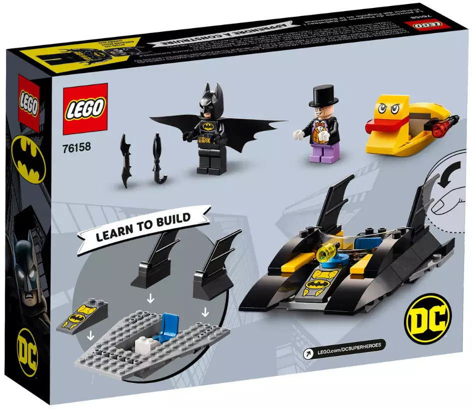 Box Rückansicht: LEGO Super Heroes 76158 Verfolgung des Pinguins – mit dem Batboat
