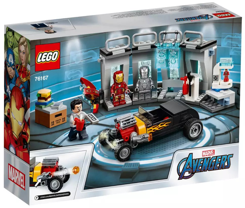 Box Rückansicht: LEGO Super Heroes 76167 Iron Mans Arsenal
