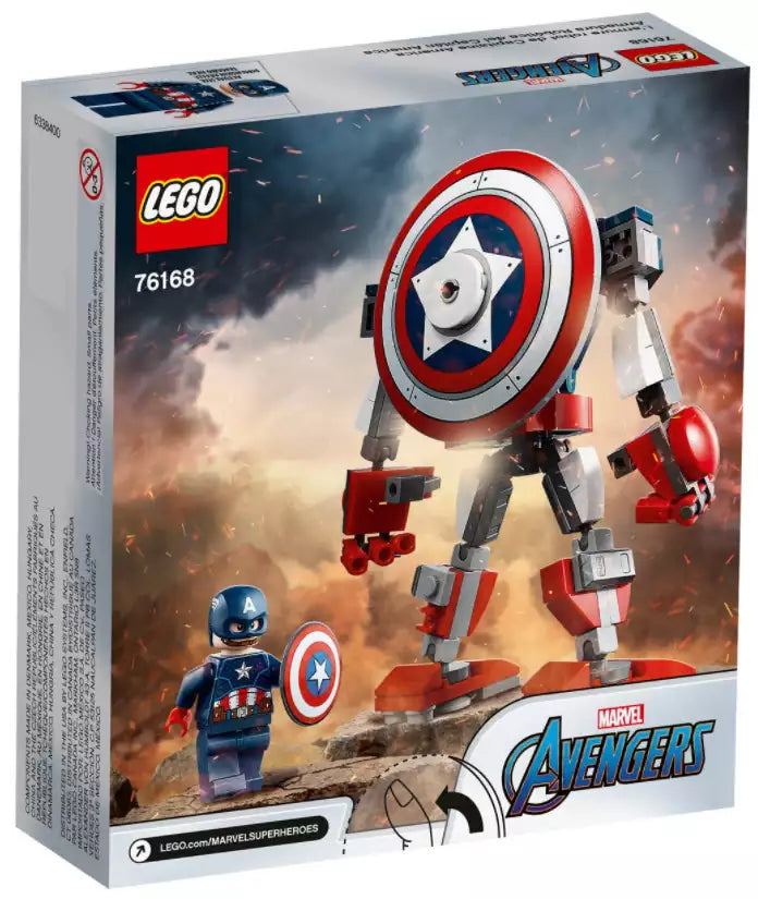 Box Rückansicht: LEGO Super Heroes 76168 Captain America Mech