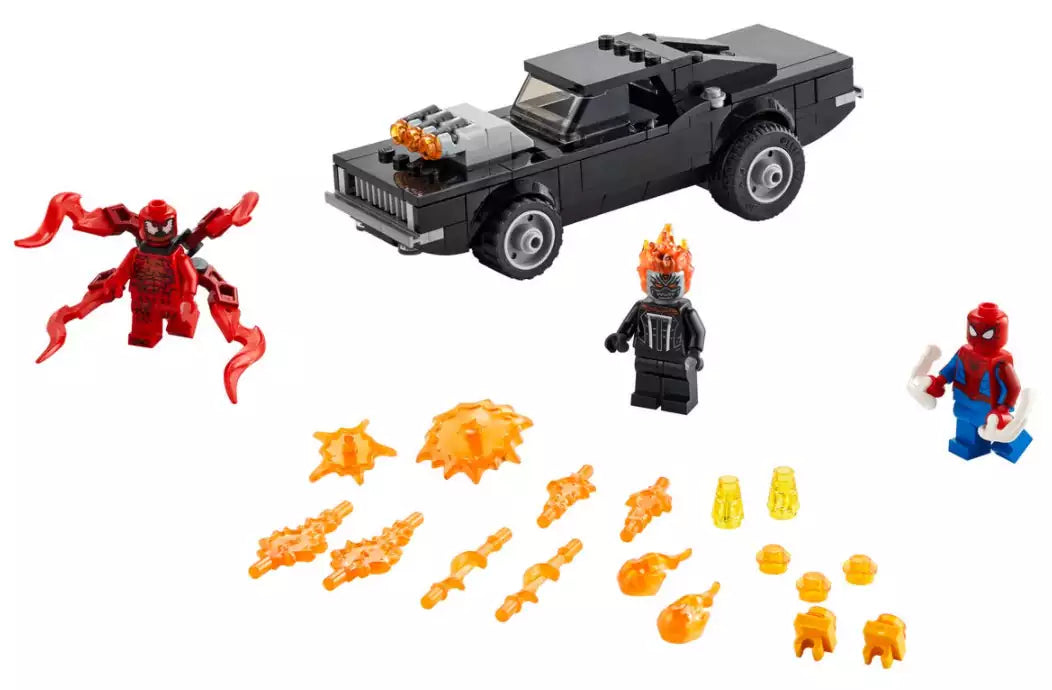 Inhalt: LEGO Super Heroes 76173 Spider-Man und Ghost Rider vs. Carnage