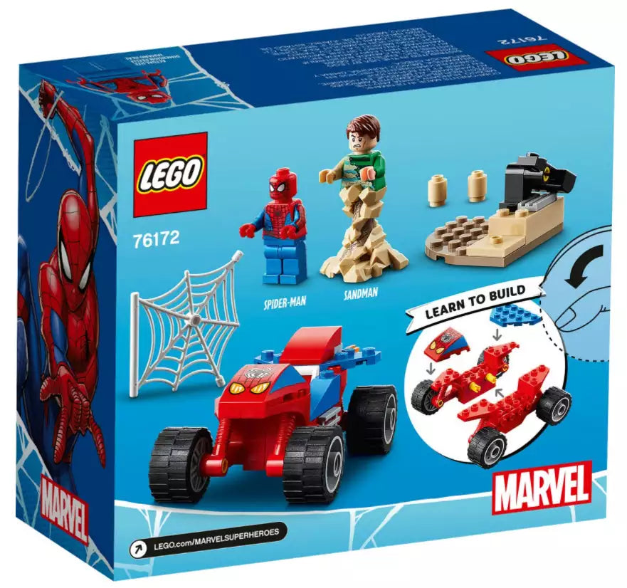 Box Rückansicht: LEGO Super Heroes 76172 Das Duell von Spider-Man und Sandman