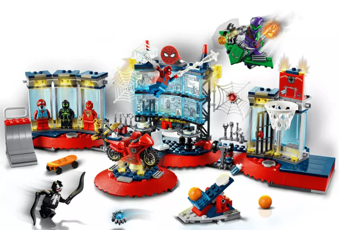 Inhalt: LEGO Super Heroes 76175 Angriff auf Spider-Mans Versteck