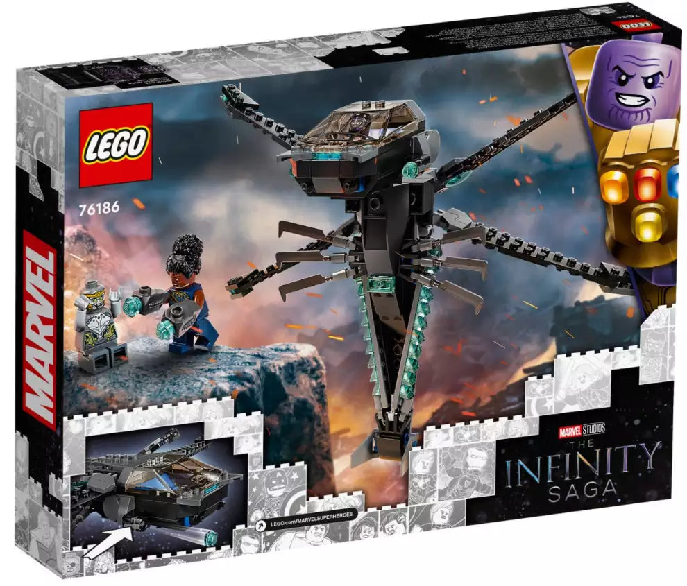 Box Rückansicht: LEGO Super Heroes 76186 Black Panthers Libelle