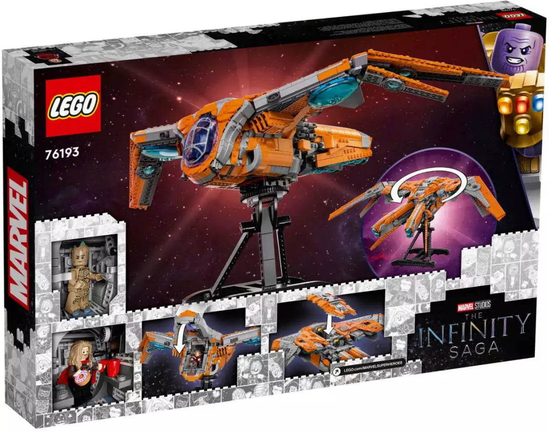Box Rückansicht: LEGO Super Heroes 76193 Das Schiff der Wächter