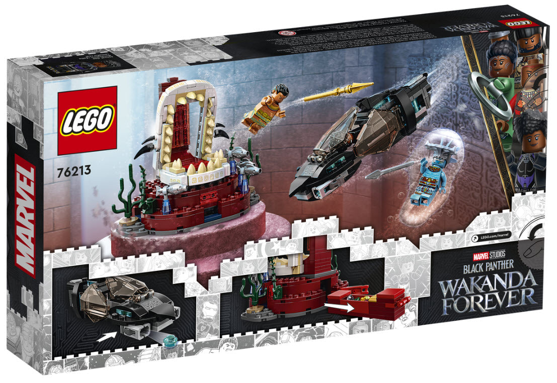 Box Rückansicht: LEGO Super Heroes 76213 König Namors Thronsaal
